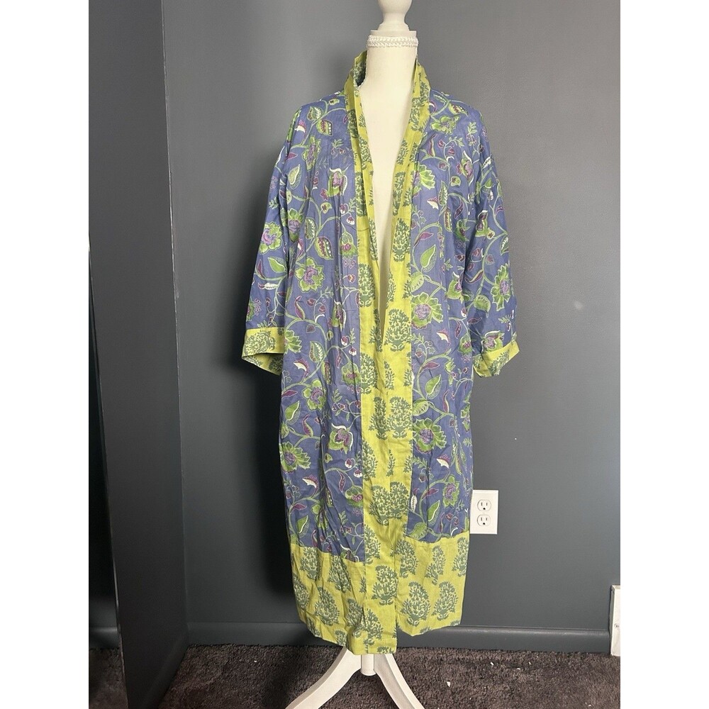 Handprint Brand Kimono Women's One Size Floral Pattern Open Front Duster Robe